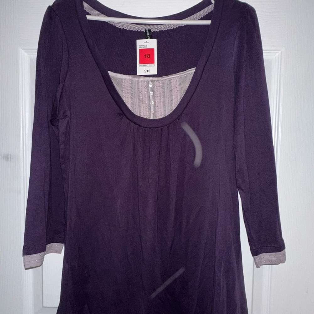 Marks & Spencer Purple 3/4 Sleeve Tunic